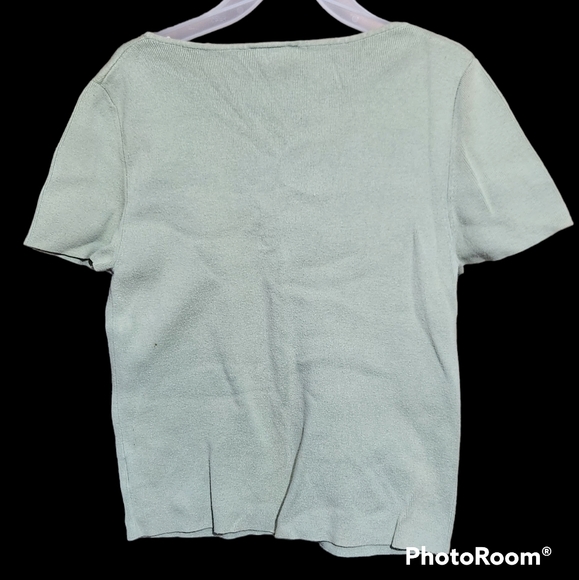 Mint Green Sweater Shirt, sz 12/14 - Picture 2 of 4